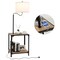 Costway Floor Lamp with End Table and USB Charging Ports 360° Rotatable Lamp Arm